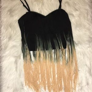 Crop top with fringe